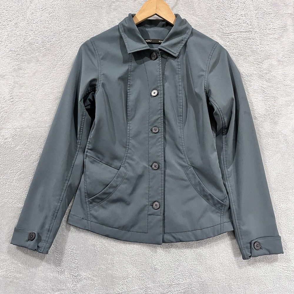 Nau Button‎ Front Jacket Women's XS Teal Blue LightWeight Collared